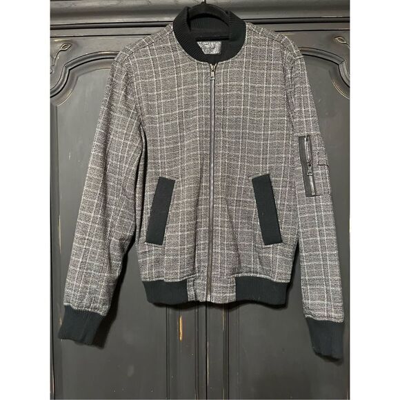 7 For All Mankind Plaid Bomber Jacket Size Medium - Picture 1 of 5